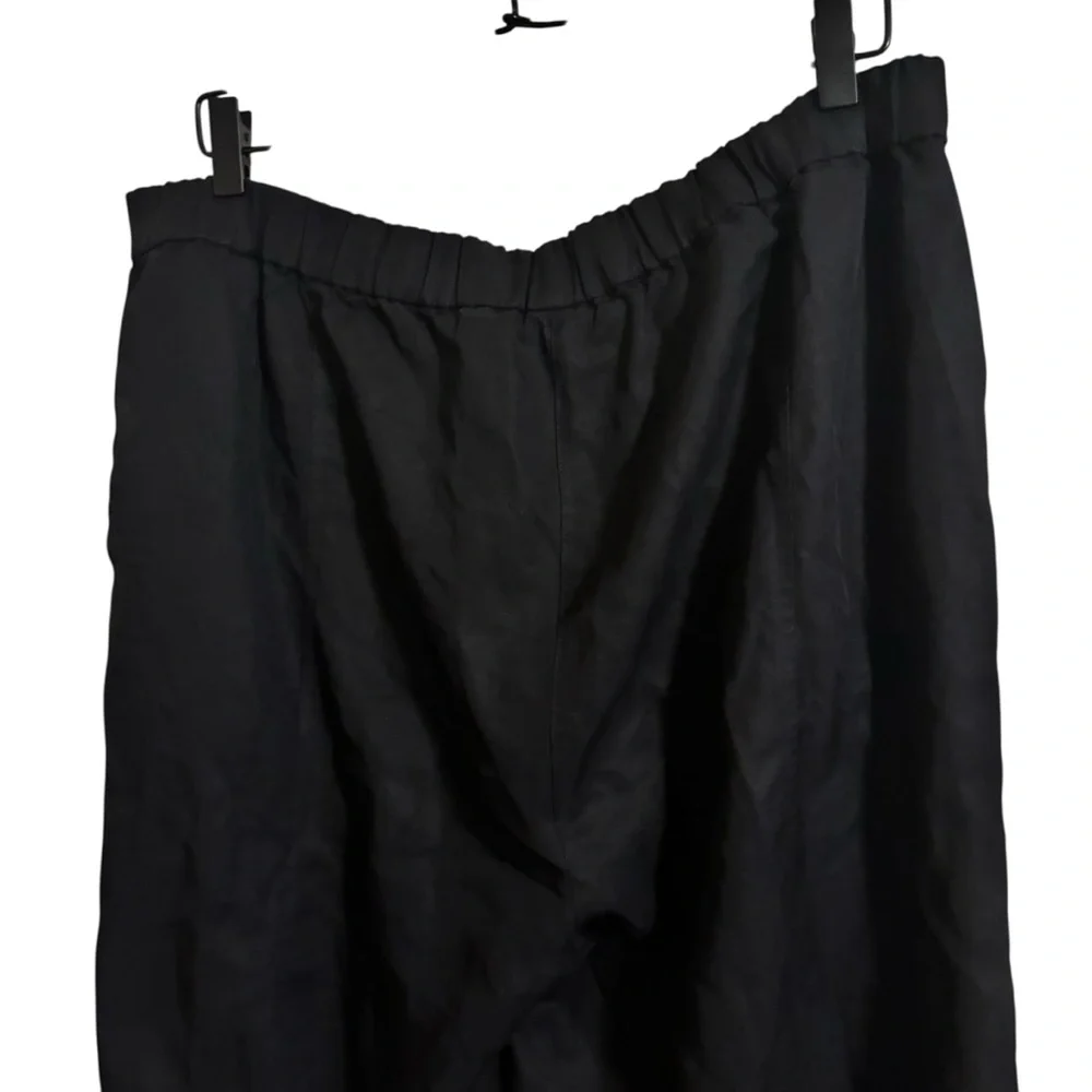 Eileen Fisher Black Tencel Lyocell Straight Leg Pants Large‎